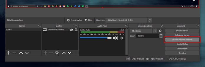 OBS Studio Version 26 – Toolbar, NoiseFilter, Bug Fixes 12 Virtuelle Kamera