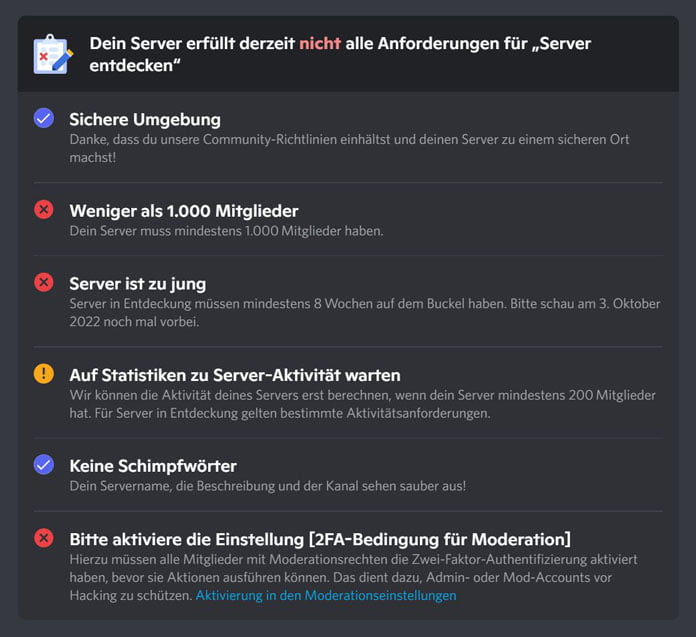 Discord Discovery - So wird dein Server gefunden 11 Anforderungen