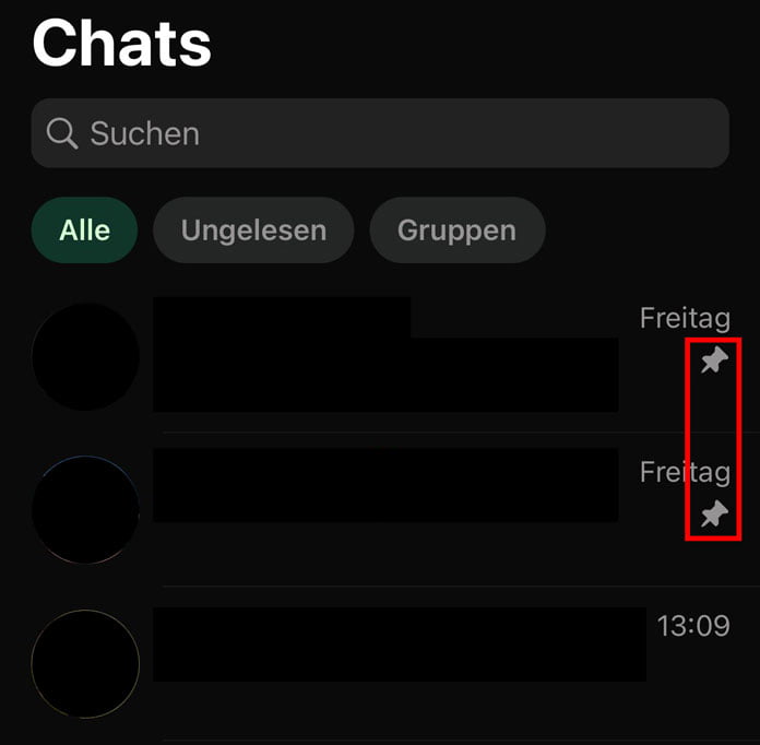 WhatsApp-Tricks Chats anpinnen