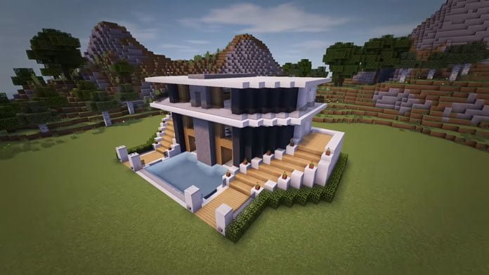 Minecraft Haus Ideen: Von der ersten Holzhütte bis zur Quarz-Villa 22 Modern Mansion House