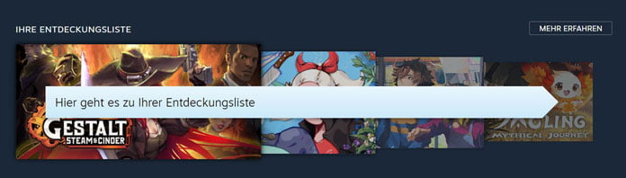 Steam Entdeckungsliste