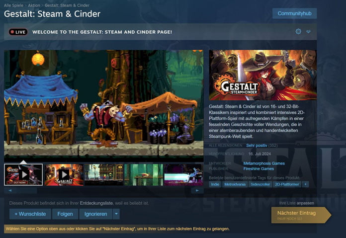 Steam Entdeckungsliste